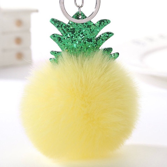 Accessories - NEW Pineapple Pom Pom Key Chain NEW